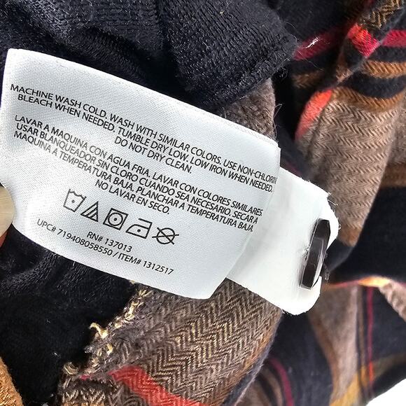 Orvis Big Bear Black Tan Plaid Check Heavy Flannel Shacket Button Up Shirt XL - Picture 7 of 8